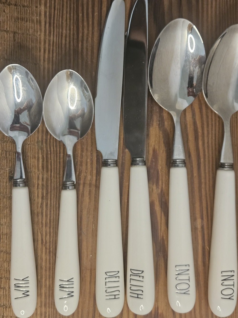 Rae Dunn White Stainless Flatware Set - Assorted Spoons, Forks & Knives - 14 - Picture 5 of 10